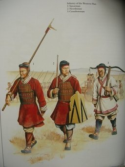 From Left-to-Right: Spearman (with Dagger-Axe), Swordsman, Crossbowman