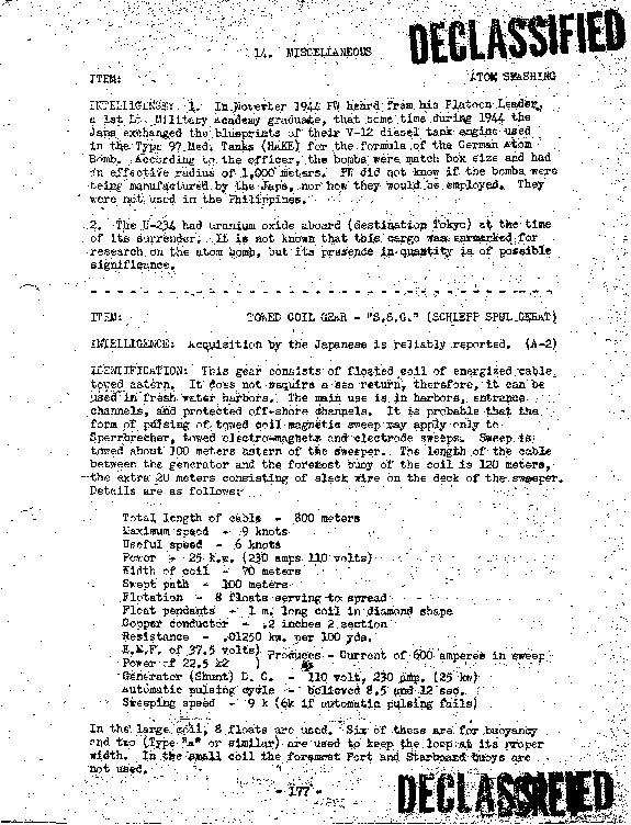 excerpt transfer of Atomic weapons to Japan